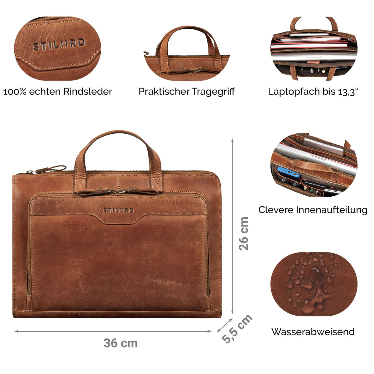 damen leder laptoptasche herren braun