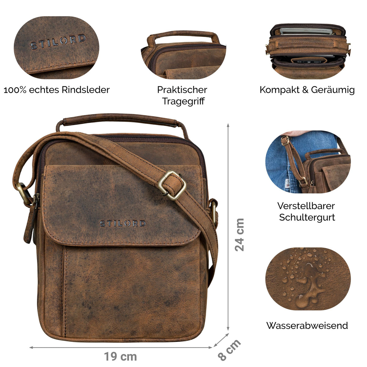 herren leder messenger bag damen braun