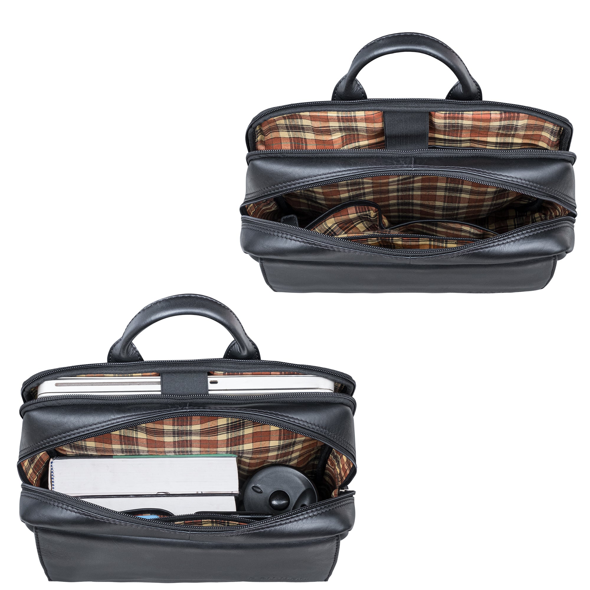 Rucksack leder laptop schwarz