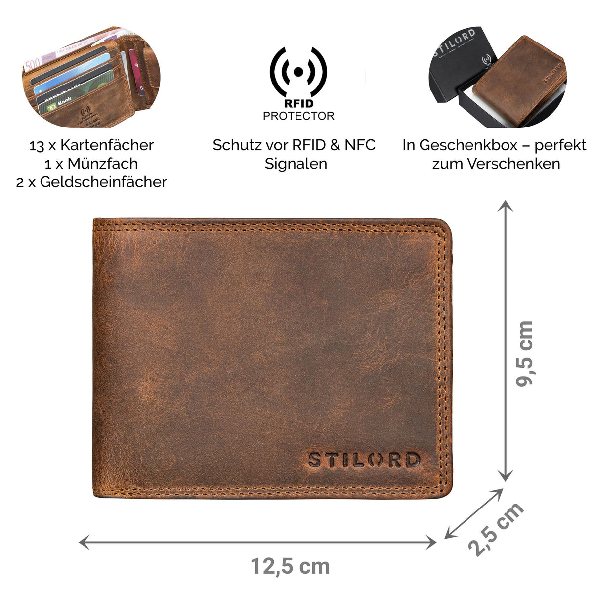 leder portemonnaie herren rfid