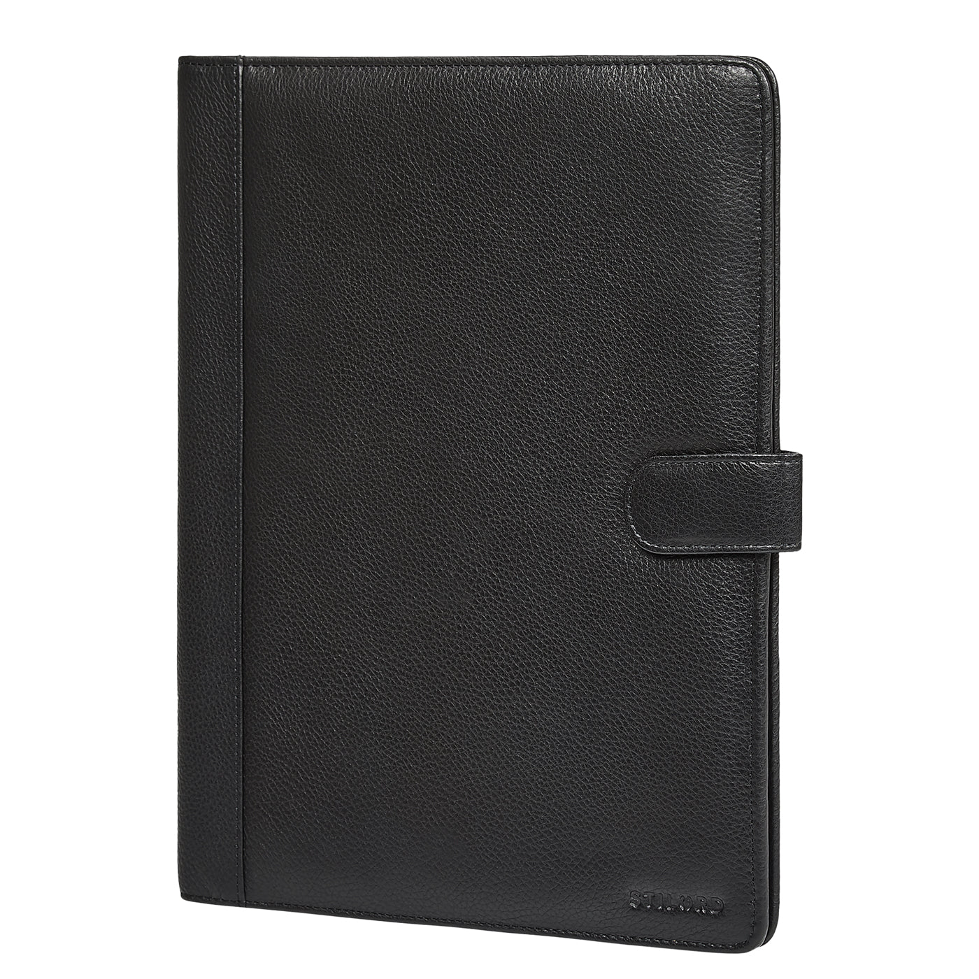 Schwarze Echtleder Klemmbrett Mappe A4 mit Klemmbrett & Magnetverschluss