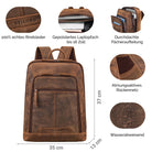 echt leder rucksack herren elegant braun