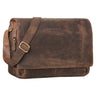 "Tom" Vintage Leder Umhängetasche mit 15 Zoll Laptopfach für Damen und Herren