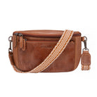Damen crossbody bauchtasche breiter gurt leder