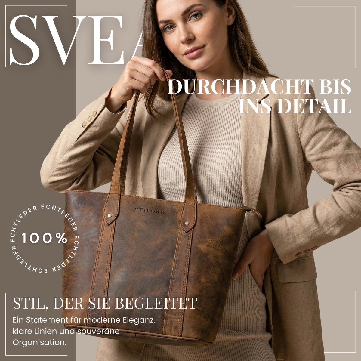 echtleder henkeltasche damen mittelgroß braun
