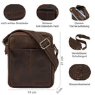 herren tasche echt leder klein dunkelbraun