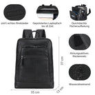 business rucksack echtleder männer schwarz