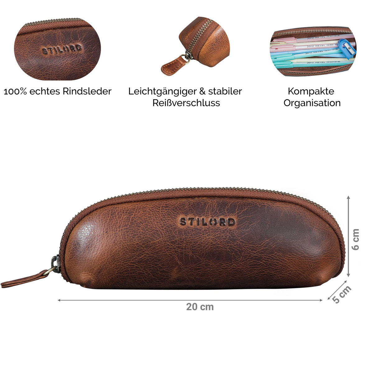 kleines mäppchen cognac echtleder