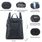 rucksack leder für damen schwarz