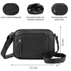 boho damen umhängetasche leder klein schwarz