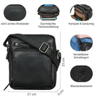 leder messenger bag klein leder schwarz