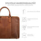 leder notebook tasche 15 6 Zoll damen schmal braun