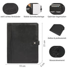 echt leder schreibmappe a4 herren schwarz