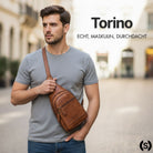 echt leder herren schultertasche sling bag braun