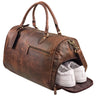 "Jermaine" Vintage Leder Reisetasche Weekender mit Schuhfach Groß