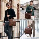 Braune Leder-Business-Tasche Syd mit Laptopfach 13-14 Zoll, verschiedene Trageweisen, Männer urban