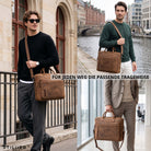 Braune Leder-Business-Tasche Syd, Laptopfach 13-14 Zoll, Umhängegurt und Handgriff, drei Tragevarianten
