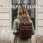 echtleder damen tagesrucksack ausflug cognac